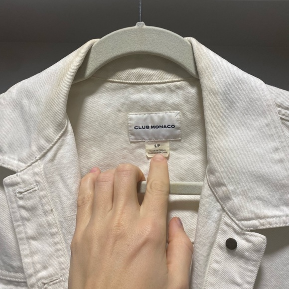 Club Monaco white denim jacket - Picture 2 of 3